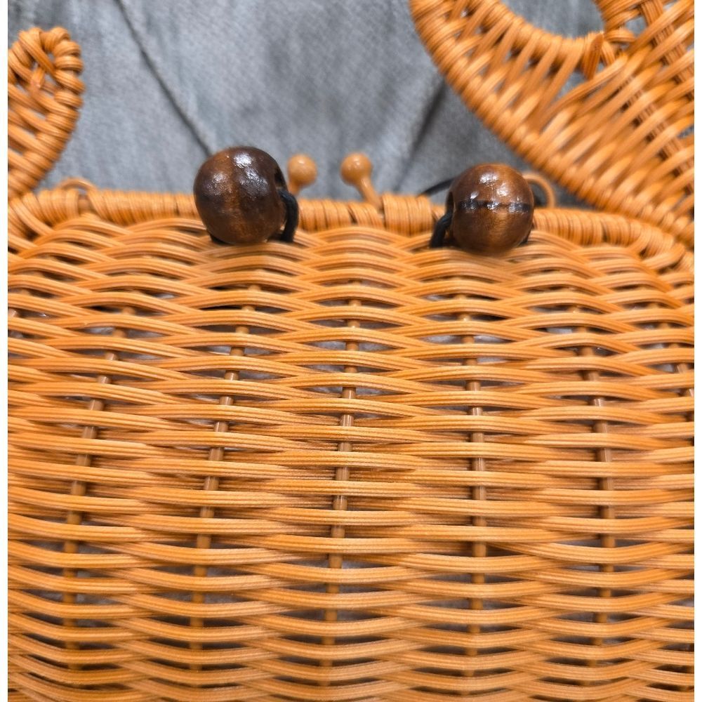 Tommy Bahama Orange Wicker Crab Bag - Picture 2 of 5